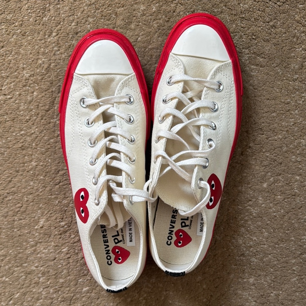 Comme des Garçons Converse Shoes - White, Cream and Black